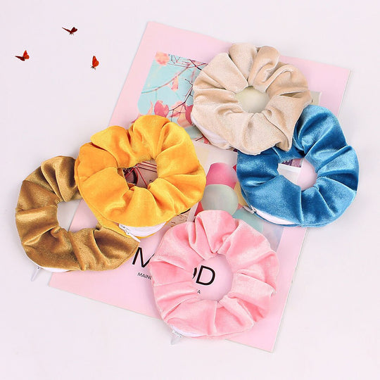 Velvet Scrunchie Collection | Stylish Hidden Pocket Design