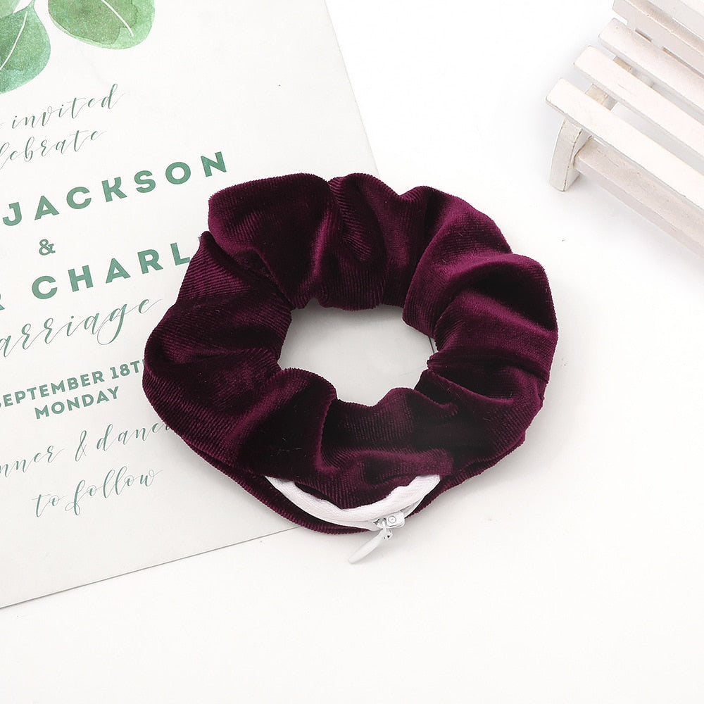 Velvet Scrunchie Collection | Stylish Hidden Pocket Design