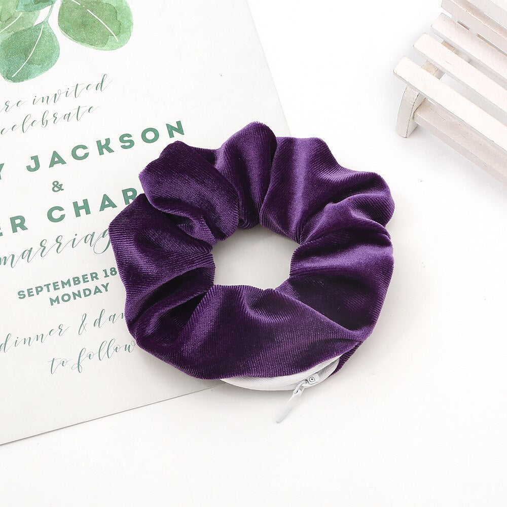 Velvet Scrunchie Collection | Stylish Hidden Pocket Design